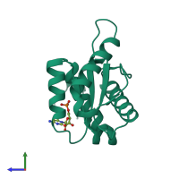 PDB entry 4g0q coloured by chain, side view.