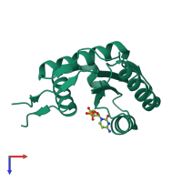 PDB entry 4g0q coloured by chain, top view.