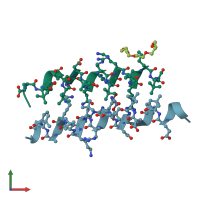 PDB entry 4g4l coloured by chain, front view.