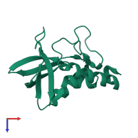 PDB entry 4g57 coloured by chain, top view.