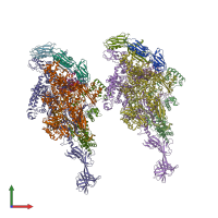 PDB entry 4g7o coloured by chain, front view.