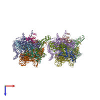 PDB entry 4g7o coloured by chain, top view.