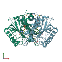 PDB entry 4g8s coloured by chain, front view.