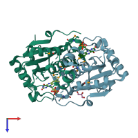 PDB entry 4g8s coloured by chain, top view.