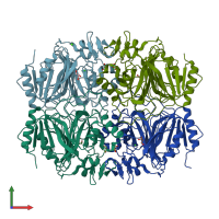 PDB entry 4ghc coloured by chain, front view.