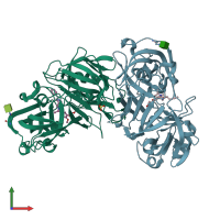 PDB entry 4gj7 coloured by chain, front view.