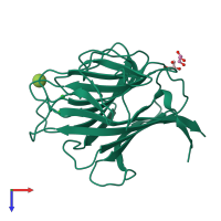 PDB entry 4gky coloured by chain, top view.