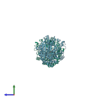 PDB entry 4go9 coloured by chain, side view.