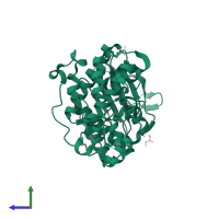 Mitogen-activated protein kinase 1 in PDB entry 4gsb, assembly 1, side view.