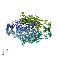 PDB entry 4gtd coloured by chain, top view.