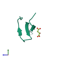 PDB entry 4gwt coloured by chain, side view.