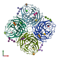 PDB entry 4gzw coloured by chain, front view.