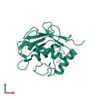 67 kDa matrix metalloproteinase-9 in PDB entry 4h1q, assembly 2, front view.