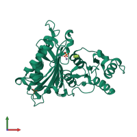 PDB entry 4h45 coloured by chain, front view.