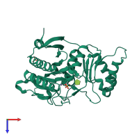 PDB entry 4h45 coloured by chain, top view.