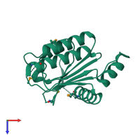 PDB entry 4h4a coloured by chain, top view.