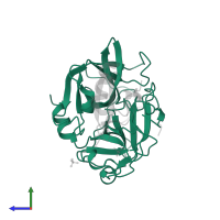 Chymotrypsin-C in PDB entry 4h4f, assembly 1, side view.