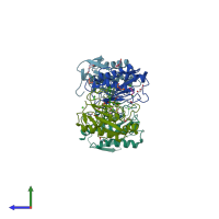 PDB entry 4h82 coloured by chain, side view.