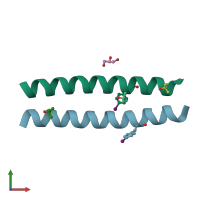 PDB entry 4h8f coloured by chain, front view.