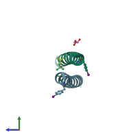 PDB entry 4h8f coloured by chain, side view.