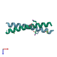 PDB entry 4h8f coloured by chain, top view.