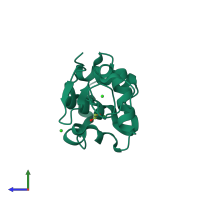 PDB entry 4h8x coloured by chain, side view.