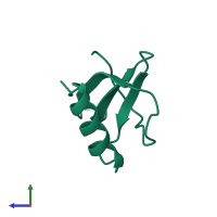 PDB entry 4hcs coloured by chain, side view.