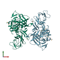 PDB entry 4het coloured by chain, front view.