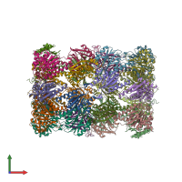 PDB entry 4hrd coloured by chain, front view.