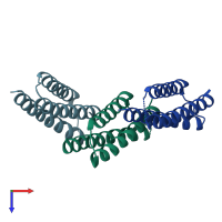 PDB entry 4hwd coloured by chain, top view.