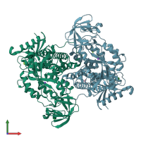 PDB entry 4hyw coloured by chain, front view.