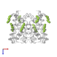 HEXANE-1,6-DIOL in PDB entry 4hz3, assembly 2, top view.