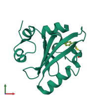 PDB entry 4i3i coloured by chain, front view.