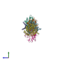 PDB entry 4i4t coloured by chain, side view.
