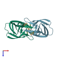 PDB entry 4i8z coloured by chain, top view.