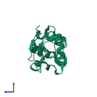 PDB entry 4ias coloured by chain, side view.