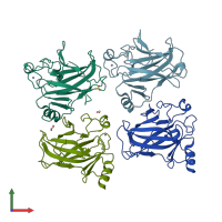 PDB entry 4ibq coloured by chain, front view.