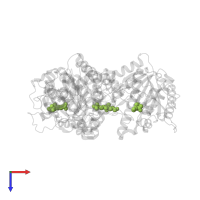 [(5R)-5-amino-5-carboxy-8-hydroxyoctyl](trihydroxy)borate(1-) in PDB entry 4ie1, assembly 1, top view.