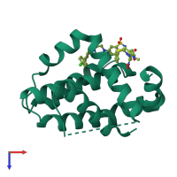 PDB entry 4ieh coloured by chain, top view.