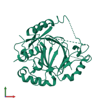 PDB entry 4igp coloured by chain, front view.