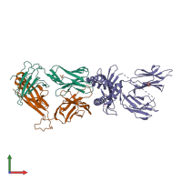 PDB entry 4iiq coloured by chain, front view.