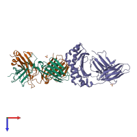 PDB entry 4iiq coloured by chain, top view.