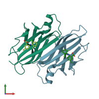 PDB entry 4ik6 coloured by chain, front view.