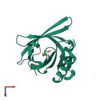 PDB entry 4imn coloured by chain, top view.