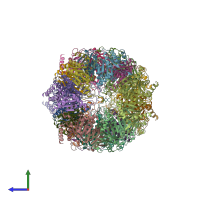 PDB entry 4int coloured by chain, side view.