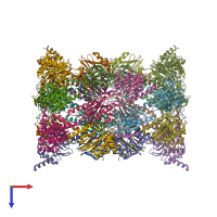 PDB entry 4int coloured by chain, top view.