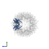 Proteasome subunit beta type-4 in PDB entry 4int, assembly 1, side view.