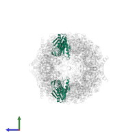 Proteasome subunit beta type-3 in PDB entry 4int, assembly 1, side view.