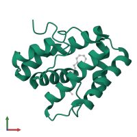 Pheromone-binding protein 1 in PDB entry 4inw, assembly 1, front view.