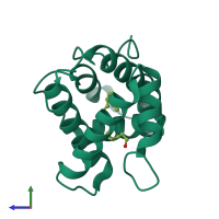 PDB entry 4inx coloured by chain, side view.